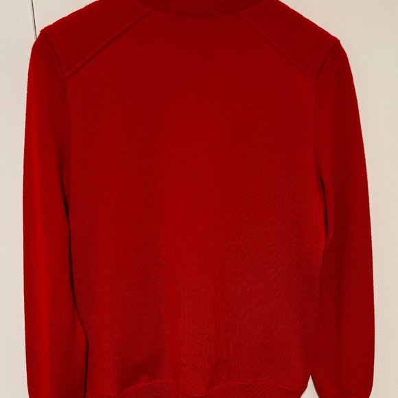 Polo Ralph Lauren Golf Red Quarter-Zip Wool Sweater with Shoulder pads - Medium - Picture 5 of 11